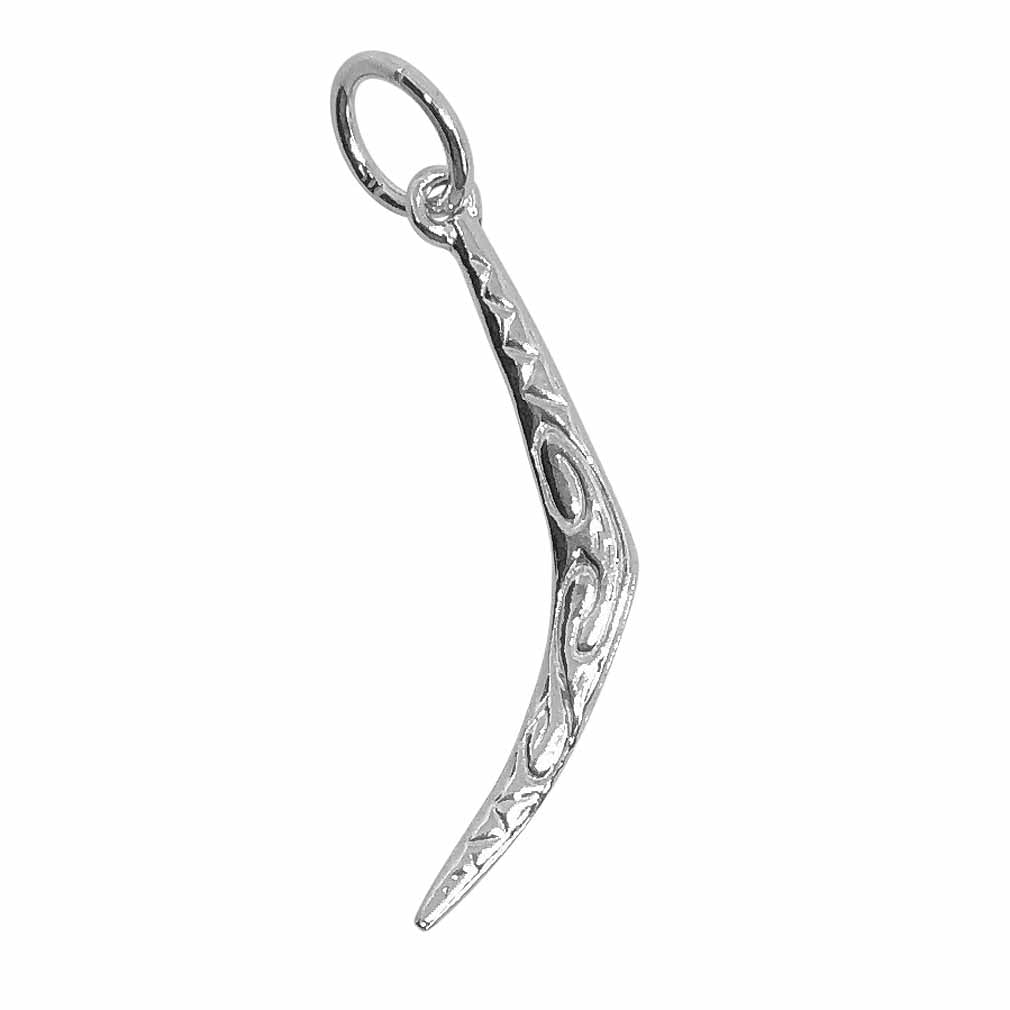 Gold Large Patterned Boomerang Charm