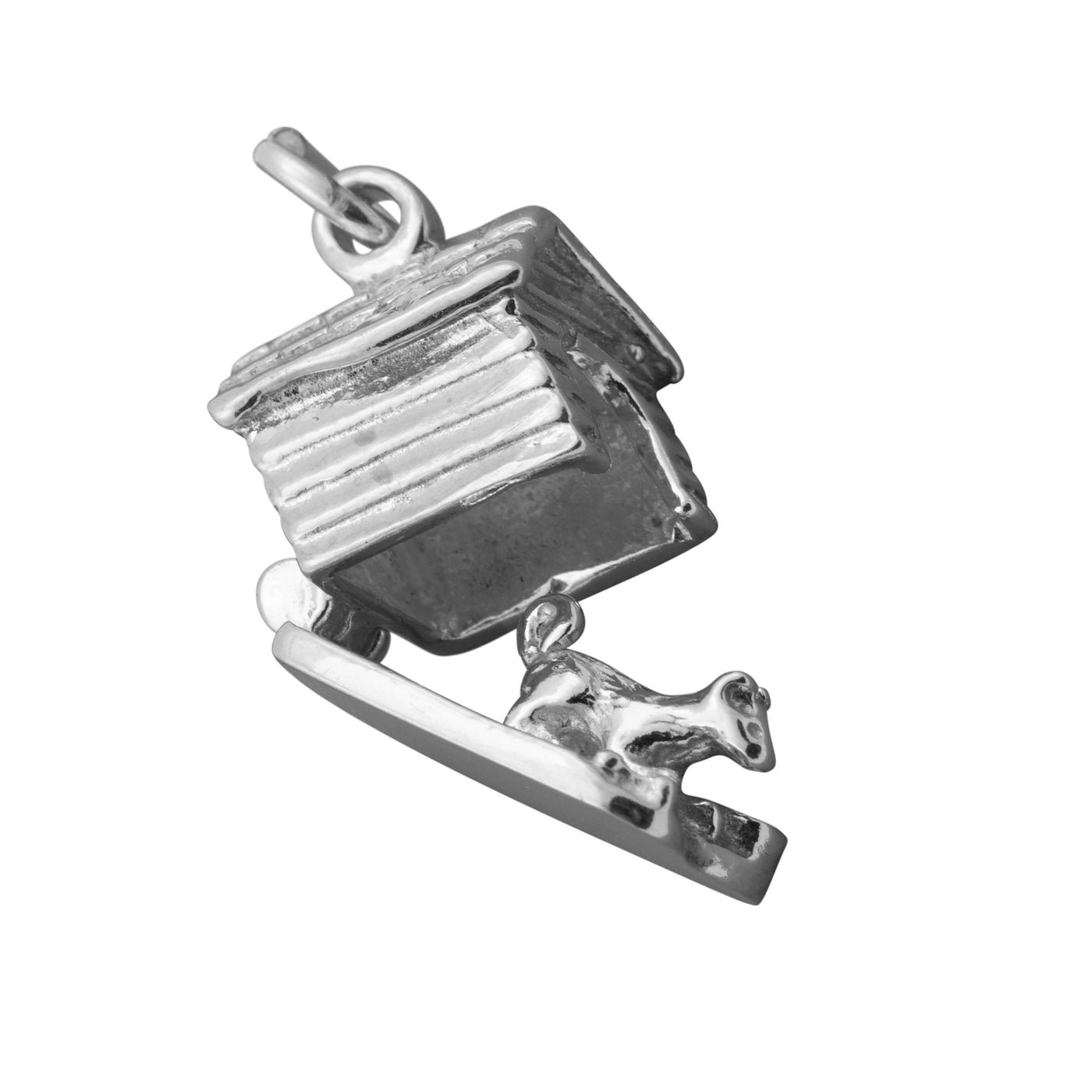 Silver Dog in Kennel Charm