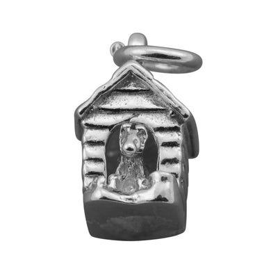 Gold Dog in a Kennel Charm
