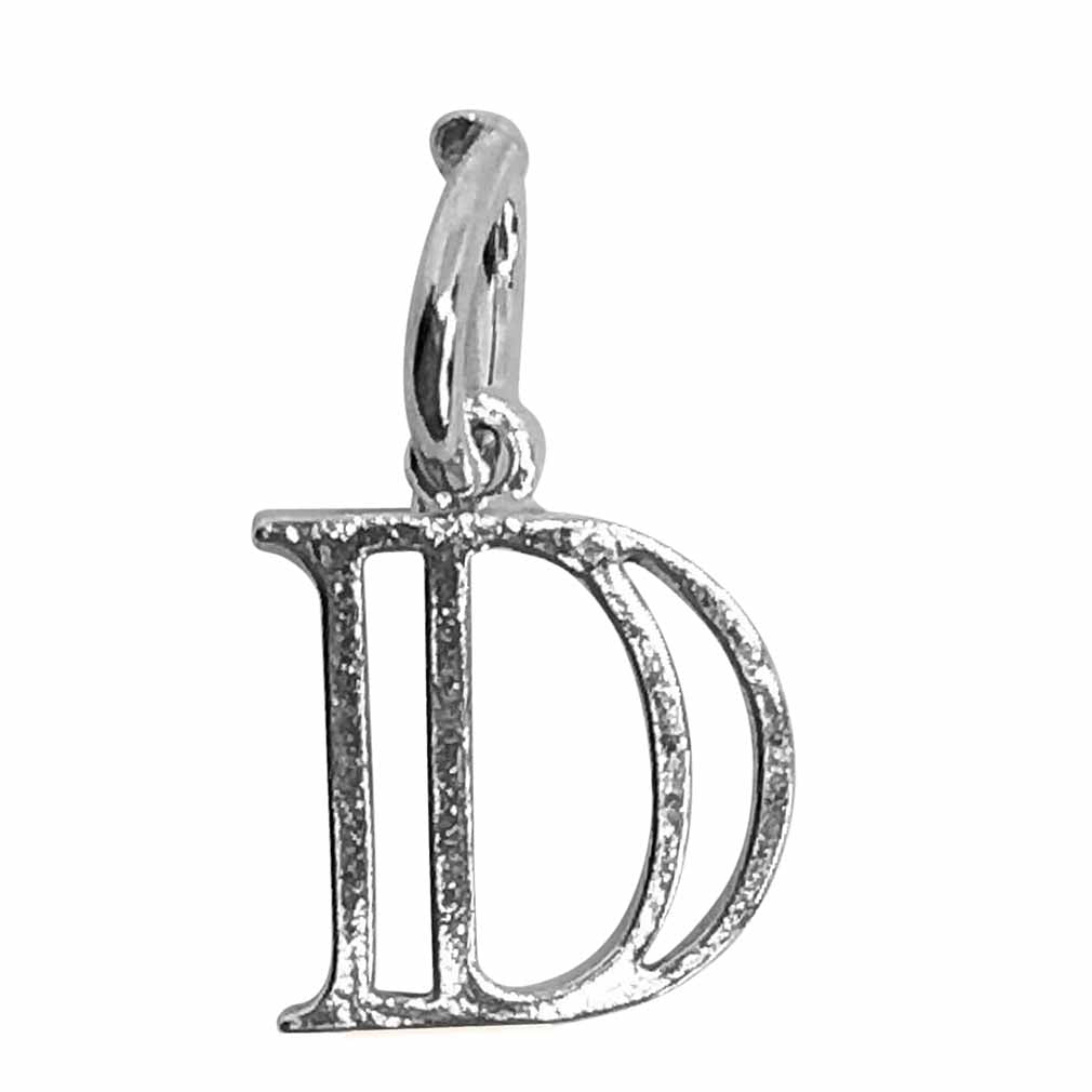 Gold Hollow Letter D Charm