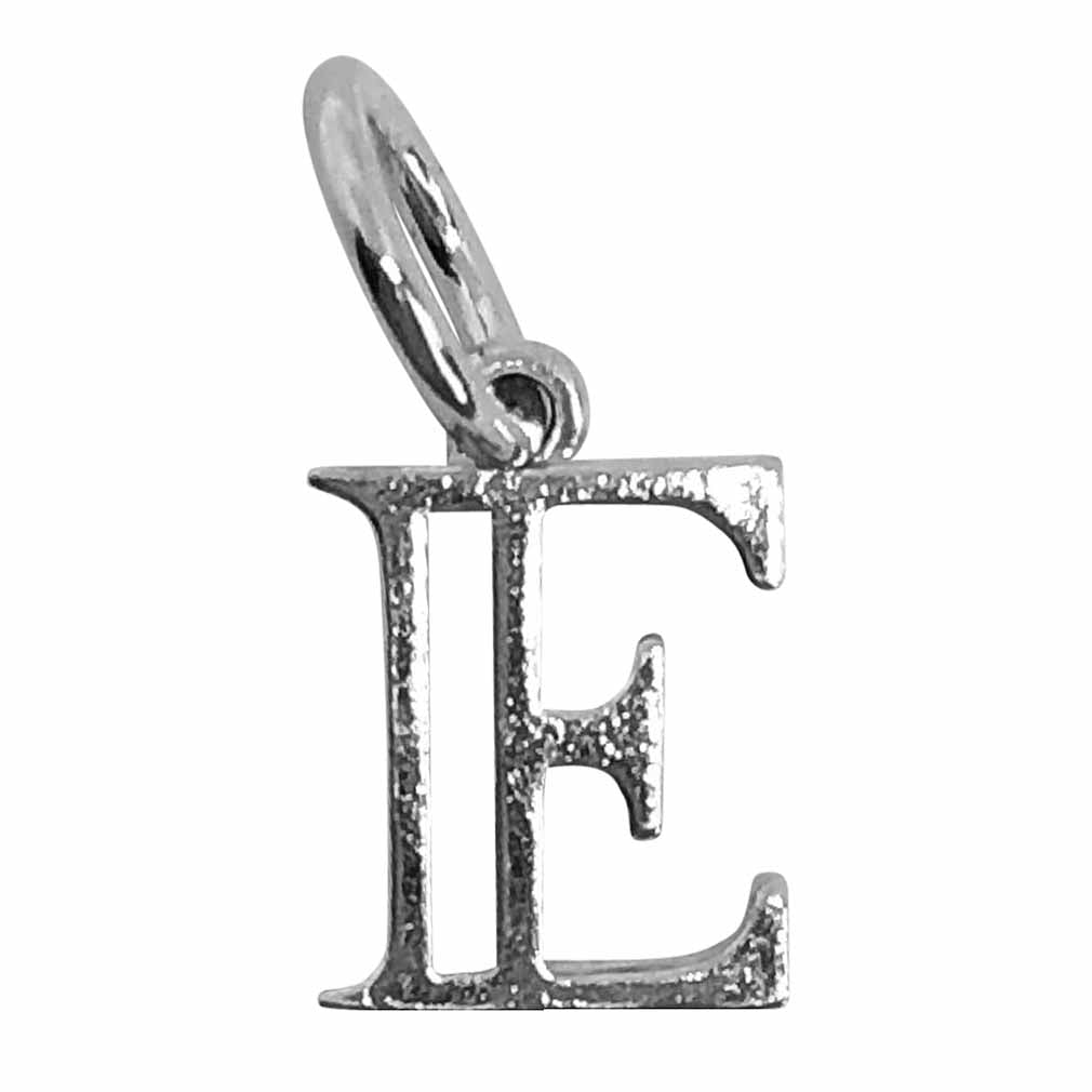Gold Hollow Letter E Charm