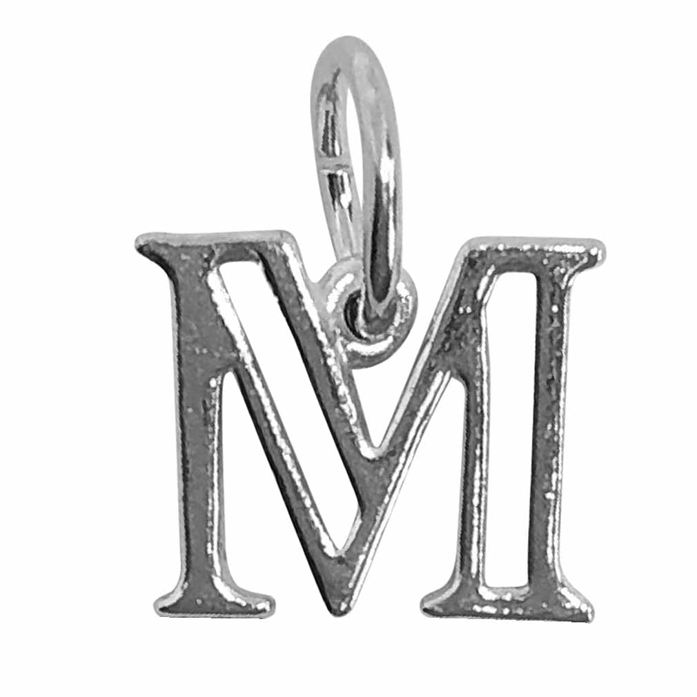 Gold Hollow Letter M Charm