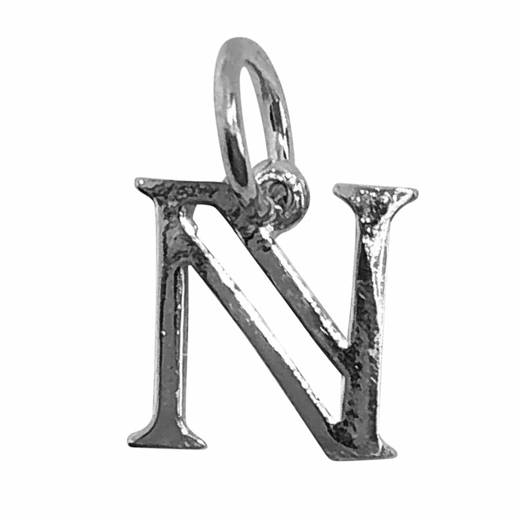 Gold Hollow Letter N Charm