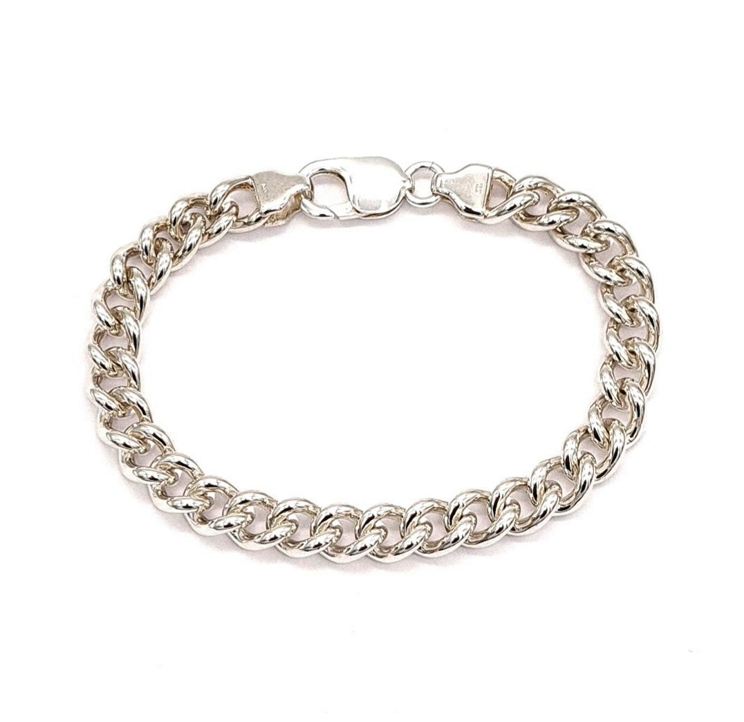 Sterling Silver Plain Curb Bracelet