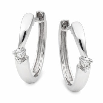 White Gold Diamond Huggie Earring
